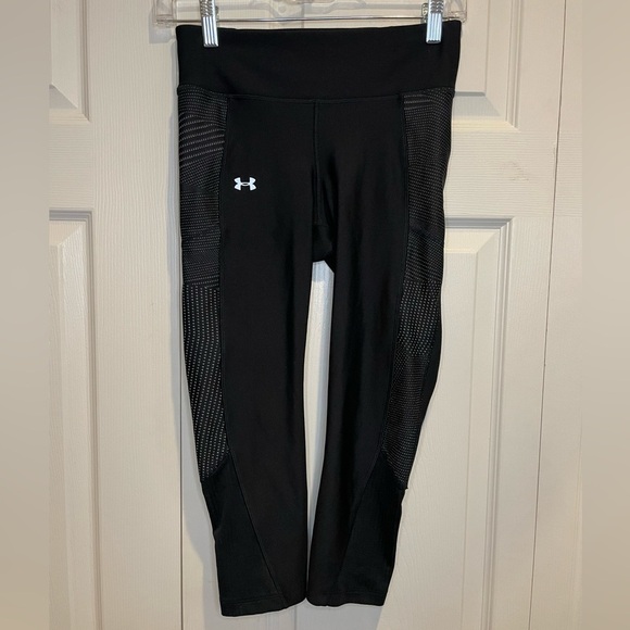 Under Armour Pants - Under Armour Black Cropped Leggings Mesh Detail